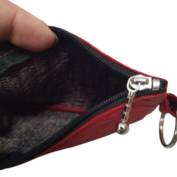Spirit Of The Wild Canada Red Genuine Leather Coin Purse Native Colorful Travel - Picture 4 of 5